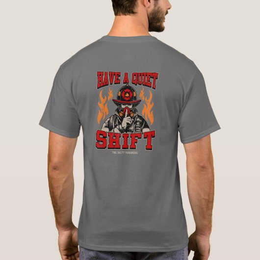 静かにシフトTシャツを着ている Tシャツ (裏面)