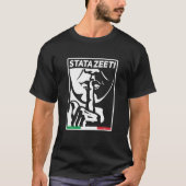 静かにスタタゼットアメリカおもしろい人イタリアン Tシャツ (正面)