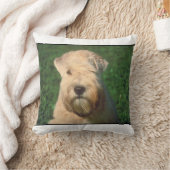 静かにテリアのMoJoの上塗を施してあるWheaten枕 クッション (ブランケット)