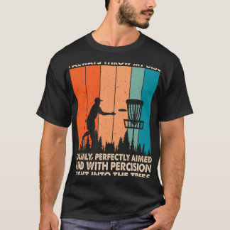 静かにディスクを投げろ 完璧な狙い ディスクゴルフの面白グッズ Tシャツ