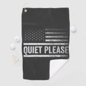 静かにトランプHarrisディベート社長 ゴルフタオル (インサイチュ)