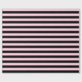 静かにピンクおよび黒のストライプ ラッピングペーパー (フラット)