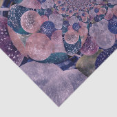 静かにピンクの、紫色および青の万華鏡のように千変万化するパターンの気球 薄葉紙 (詳細)