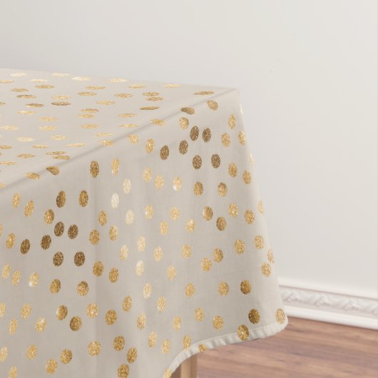 静かにベージュ色の金ゴールドのグリッター都市点 テーブルクロス (インサイチュ)