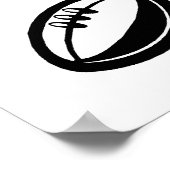 静かにラグビーの選手を仕事中 ポスター (角)