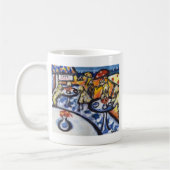 静かに上塗を施してあるWheatenテリアのビーチのパーティー コーヒーマグカップ (左)