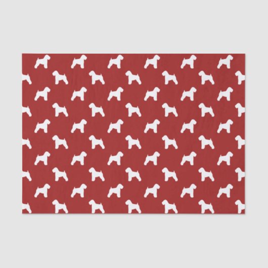 静かに上塗を施してあるWheatenテリアは赤のシルエットを描きます 薄葉紙 (正面)