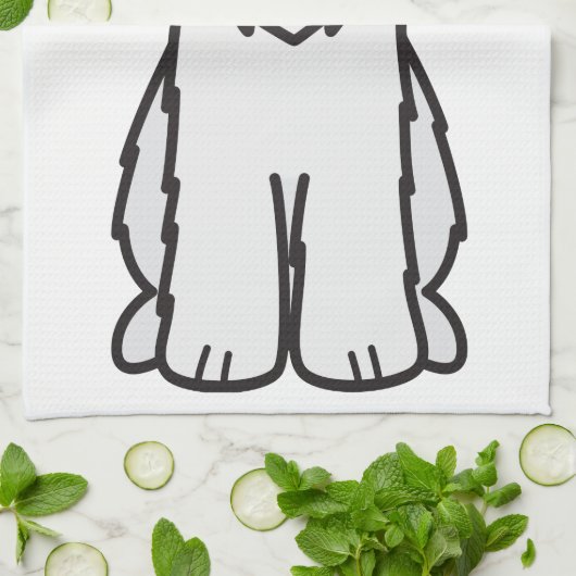 静かに上塗を施してあるWheatenテリア犬の漫画 キッチンタオル (折り畳み)