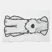 静かに上塗を施してあるWheatenテリア犬の漫画 キッチンタオル (横)