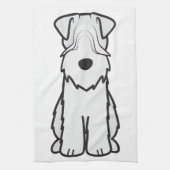 静かに上塗を施してあるWheatenテリア犬の漫画 キッチンタオル (縦)