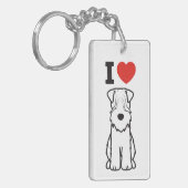 静かに上塗を施してあるWheatenテリア犬の漫画 キーホルダー (正面左)