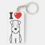 静かに上塗を施してあるWheatenテリア犬の漫画 キーホルダー (裏面)