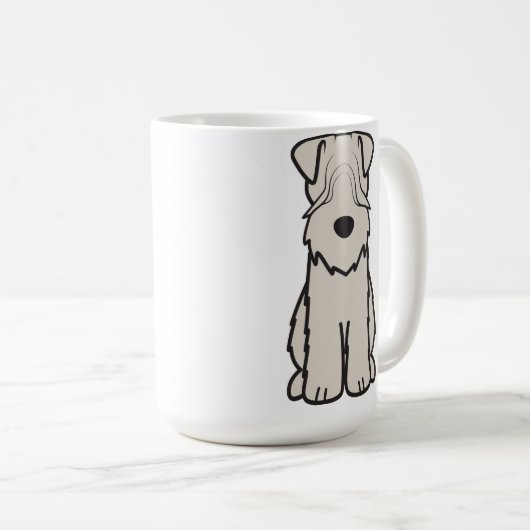 静かに上塗を施してあるWheatenテリア犬の漫画 コーヒーマグカップ (正面右)