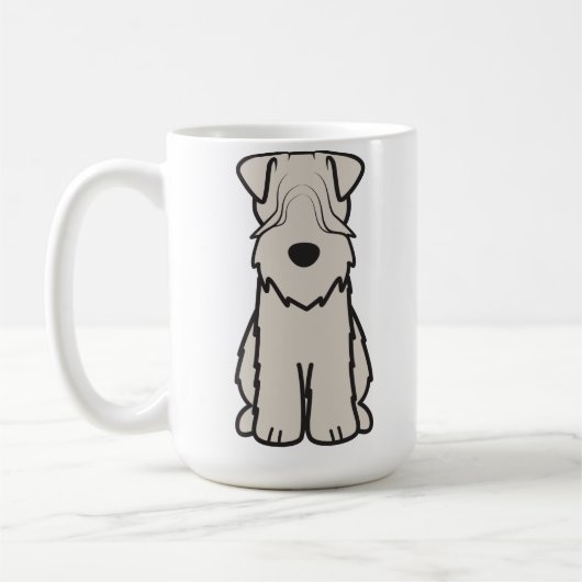 静かに上塗を施してあるWheatenテリア犬の漫画 コーヒーマグカップ (左)
