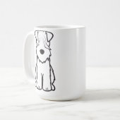 静かに上塗を施してあるWheatenテリア犬の漫画 コーヒーマグカップ (正面左)