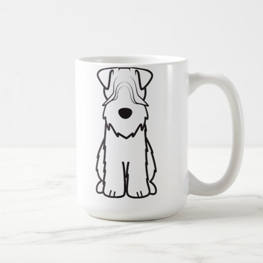 静かに上塗を施してあるWheatenテリア犬の漫画 コーヒーマグカップ (右)