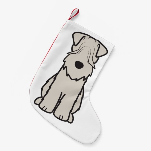 静かに上塗を施してあるWheatenテリア犬の漫画 スモールクリスマスストッキング (正面 (吊り時))