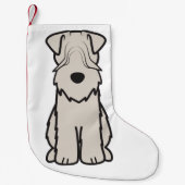静かに上塗を施してあるWheatenテリア犬の漫画 スモールクリスマスストッキング (正面)