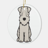 静かに上塗を施してあるWheatenテリア犬の漫画 セラミックオーナメント (左)