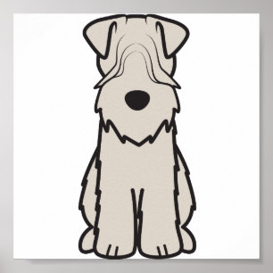 静かに上塗を施してあるWheatenテリア犬の漫画 ポスター