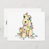 静かに上塗を施してあるWheatenテリア-クリスマス シーズンカード (正面/裏面)