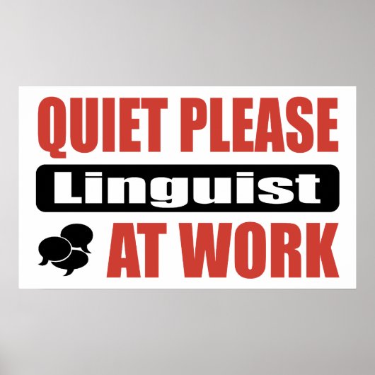 静かに仕事で言語学者を頼む ポスター (正面)