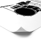 静かに仕事のドラムプレーヤーを願う ポスター (角)