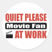 静かに仕事中の映画ファン ラウンドシール (正面)