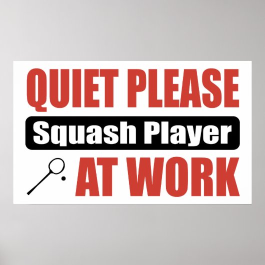静かに働いているスカッシュ選手 ポスター (正面)