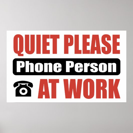 静かに働いている人に電話する ポスター (正面)