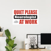 静かに働いている神経科医を頼む ポスター (ホームオフィス)