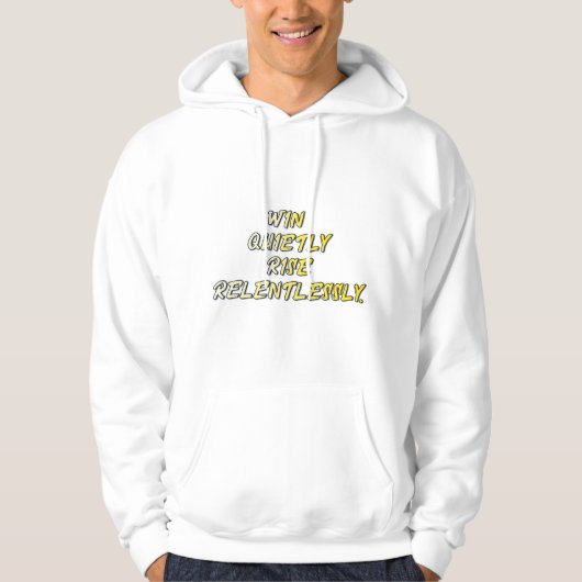 静かに勝つ モチベーションTシャツ パーカ (正面)