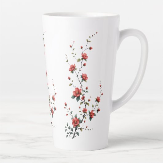 静かに咲く春の花弁のささやき カフェラテマグ (右)