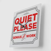 静かに天才を働かせる スクエア壁時計 (傾斜)