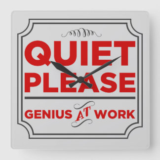 静かに天才を働かせる スクエア壁時計