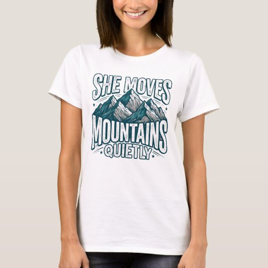 静かに山々を動かす 女性用Tシャツ | Women's Moun Tシャツ (正面)