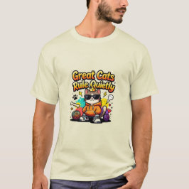静かに支配する偉大なる猫たち　漫画風猫 Tシャツ