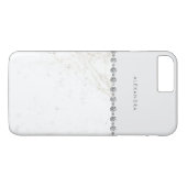 静かに灰色のエレガントで白い大理石およびダイヤモンドの一見 Case-Mate iPhoneケース (裏面(横))