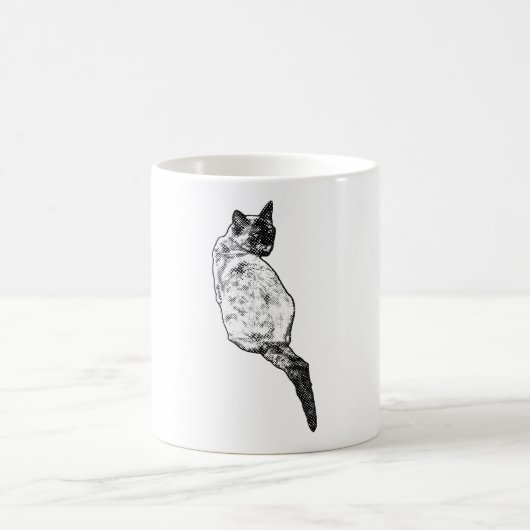 静かに瞑想する猫 コーヒーマグカップ (中央)