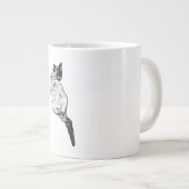 静かに瞑想する猫 ジャンボコーヒーマグカップ (正面右)