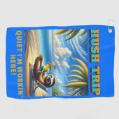 静かに私はここで働いている静かな旅行バケーション！ ゴルフタオル (横)