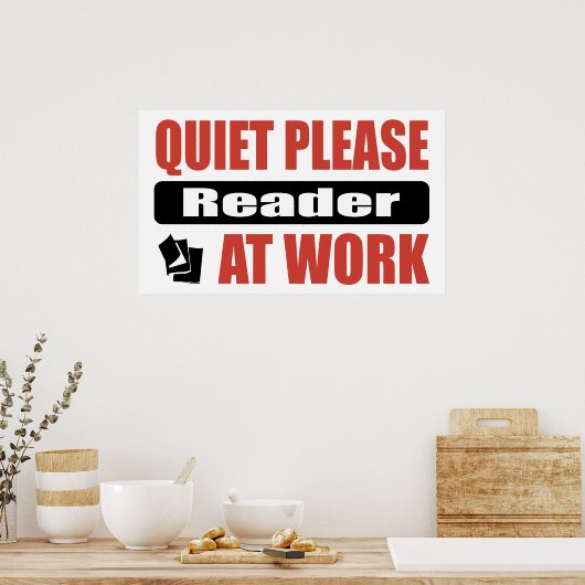 静かに読む ポスター (キッチン)