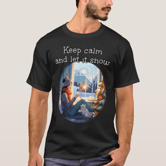 静かに過ごせる猫のいる快適なホームステイ Tシャツ (正面)