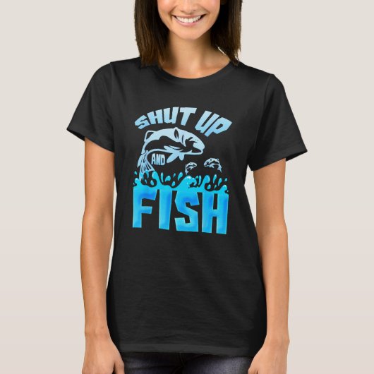 静かに釣りをするTシャツ 冗談だろ フィッシング Tシャツ (正面)