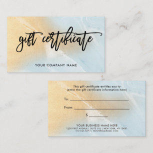 静かに青く、フェイクな金ゴールドの大理石のギフト券 割引カード