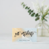 静かに青く、フェイクな金ゴールドの大理石のギフト券 割引カード (スタンド正面)