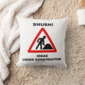 静かに！アイディアの建築サインのユーモア クッション (ブランケット)