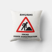 静かに！アイディアの建築サインのユーモア クッション (裏面)
