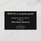 静かに、サプライズパーティーのコ믹バブル 名刺 (裏面)