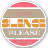 静かに シール (正面)